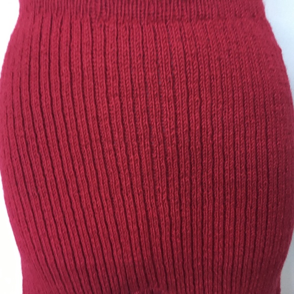 Hand Knit Sweater Pants High Waist Straight Leg with Ribbed Ankle Wool - Picture 3 of 5